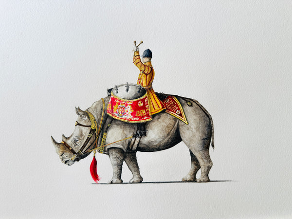 Pre Order Household Cavalry Drum Rhino Print