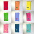 Blue and Red Linen Napkin with Embroidered Star
