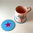 Turquoise and Pink Star Coaster