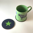 Navy and Green Star Coaster