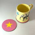 Pink and Yellow Star Coaster