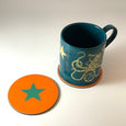 Orange and Green Star Coaster