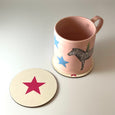 Cream and Pink Star Coaster