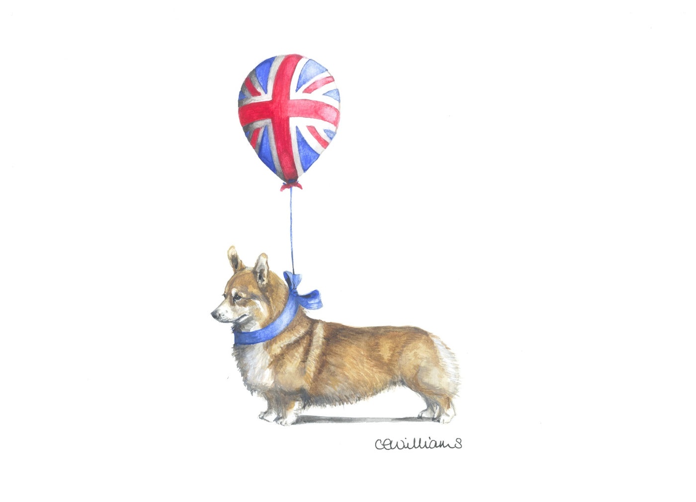 Corgi - Reginald and His Favourite Balloon Print