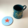 Blue and Coral Star Coaster