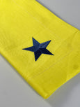 Yellow and Blue Linen Napkin with Embroidered Star