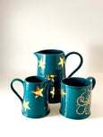 Teal and Gold Star Mini Jug