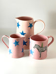Pink and Blue Star Mini Jug