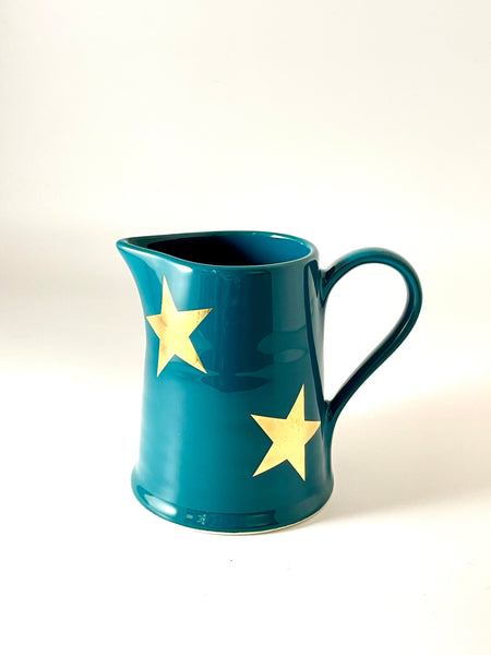 Teal and Gold Star Mini Jug