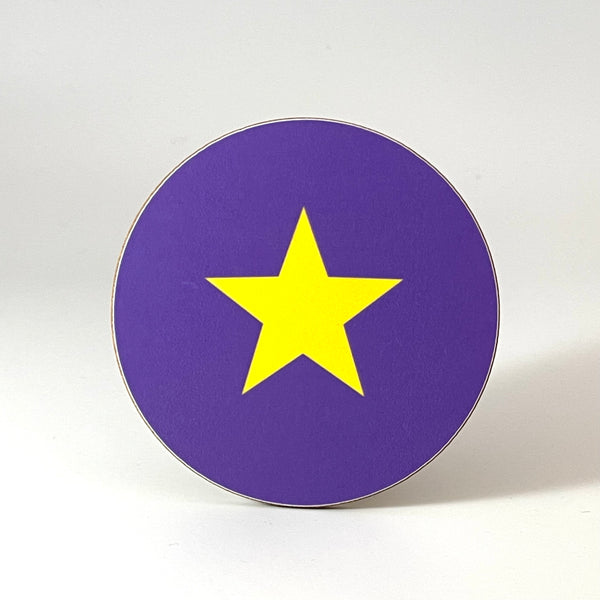 Purple and Yellow Star Coaster