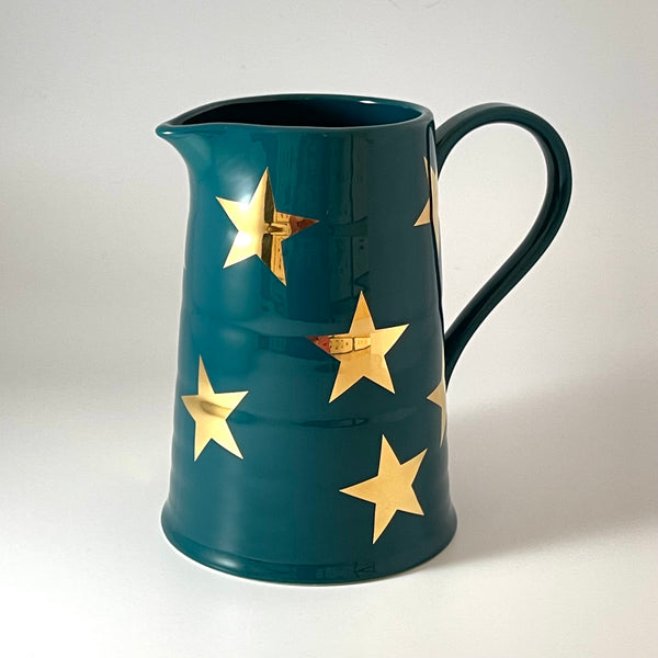 Teal and Gold Star Jug