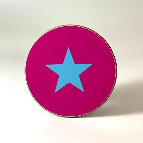 Pink and Blue Star Coaster