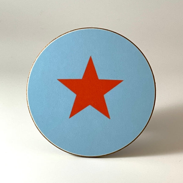 Blue and Coral Star Coaster