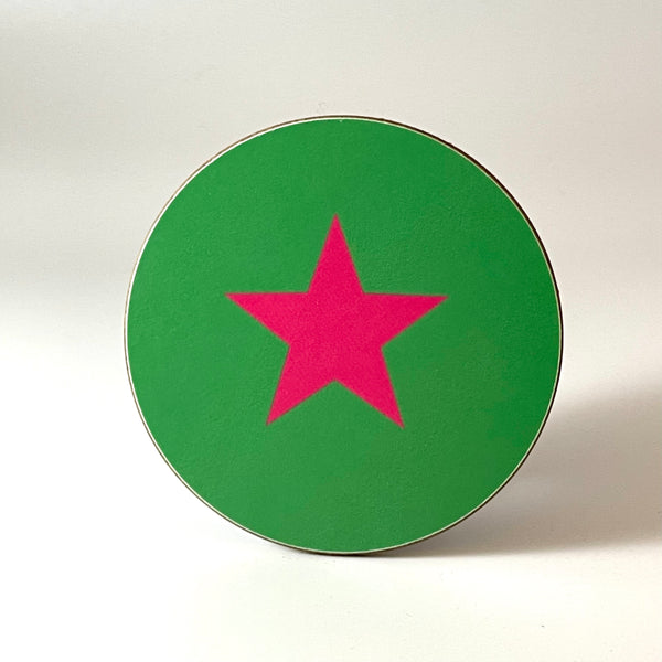 Green and Pink Star Coaster