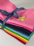 Full Set of Eleven Colourful Embroidered Star Napkins