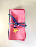 Full Set of Eleven Colourful Embroidered Star Napkins